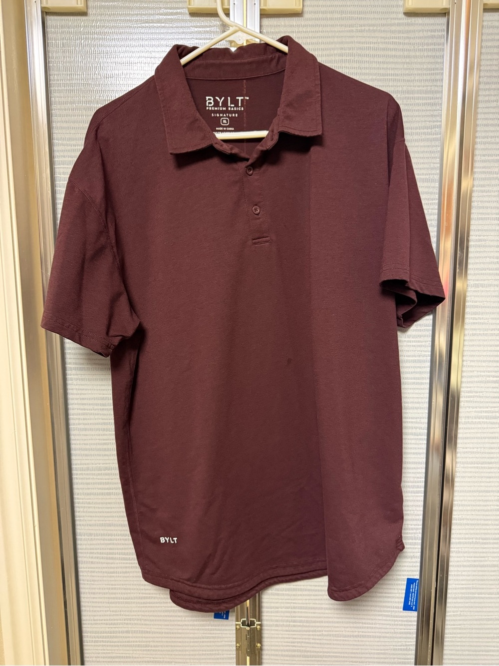 Bylt Men's Polo Shirt in Burgundy XL